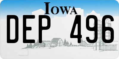 IA license plate DEP496
