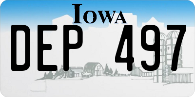 IA license plate DEP497