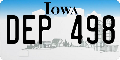 IA license plate DEP498