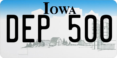 IA license plate DEP500
