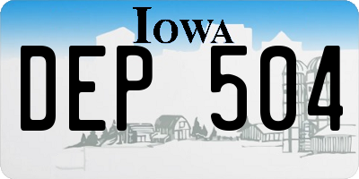 IA license plate DEP504