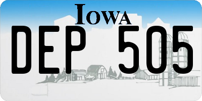 IA license plate DEP505
