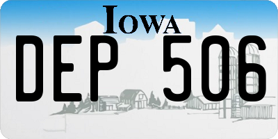 IA license plate DEP506
