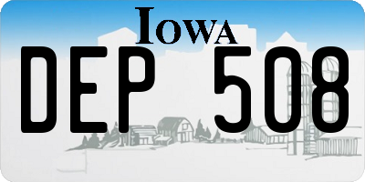 IA license plate DEP508