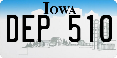 IA license plate DEP510