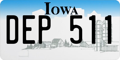 IA license plate DEP511