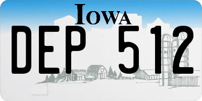 IA license plate DEP512
