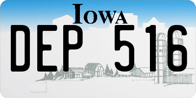 IA license plate DEP516