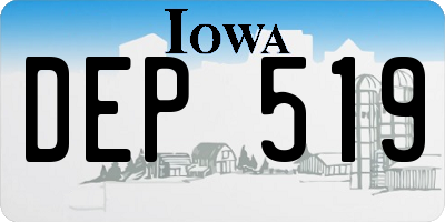 IA license plate DEP519