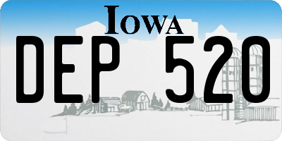 IA license plate DEP520