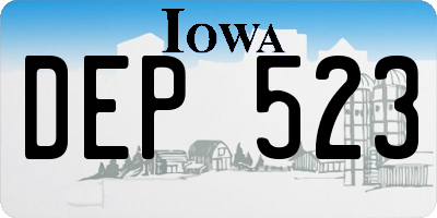 IA license plate DEP523