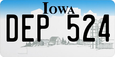 IA license plate DEP524