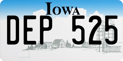 IA license plate DEP525