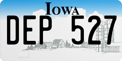 IA license plate DEP527
