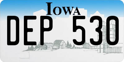 IA license plate DEP530