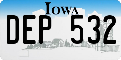 IA license plate DEP532