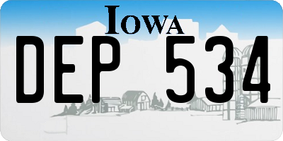 IA license plate DEP534