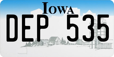 IA license plate DEP535