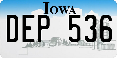 IA license plate DEP536