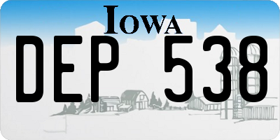 IA license plate DEP538