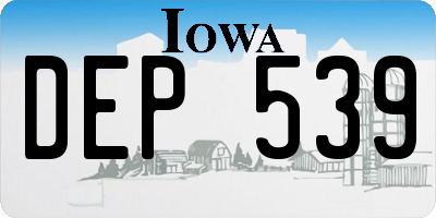 IA license plate DEP539