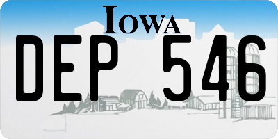 IA license plate DEP546