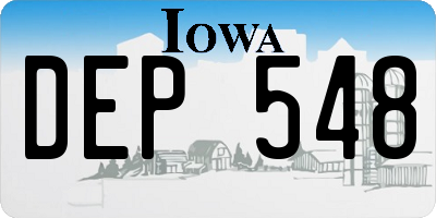 IA license plate DEP548