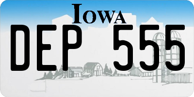 IA license plate DEP555