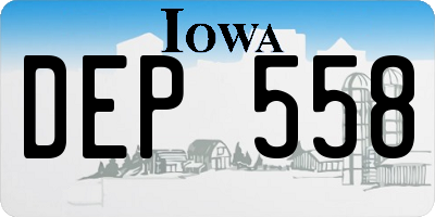 IA license plate DEP558
