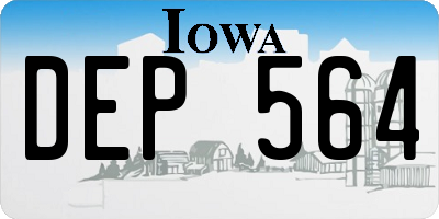 IA license plate DEP564