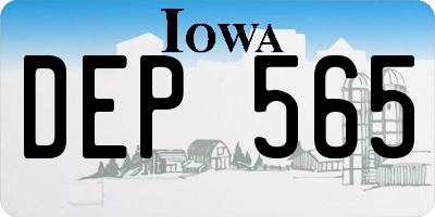IA license plate DEP565
