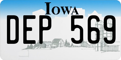 IA license plate DEP569