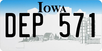 IA license plate DEP571