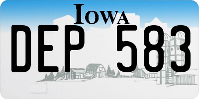 IA license plate DEP583