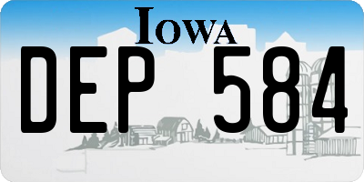 IA license plate DEP584