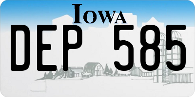 IA license plate DEP585