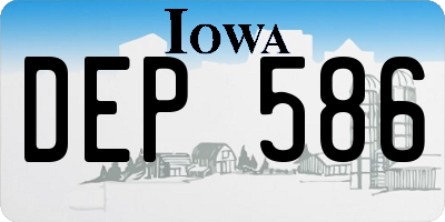 IA license plate DEP586