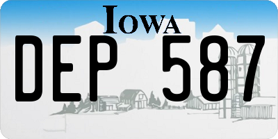 IA license plate DEP587