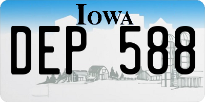 IA license plate DEP588
