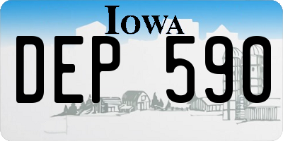 IA license plate DEP590