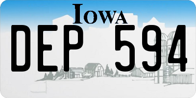 IA license plate DEP594