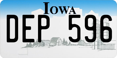 IA license plate DEP596