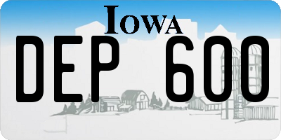 IA license plate DEP600