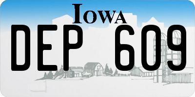 IA license plate DEP609