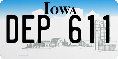 IA license plate DEP611