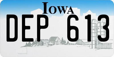 IA license plate DEP613