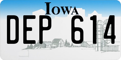 IA license plate DEP614