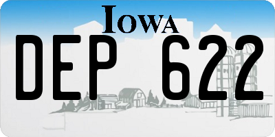 IA license plate DEP622