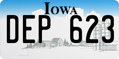 IA license plate DEP623