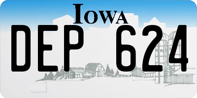 IA license plate DEP624